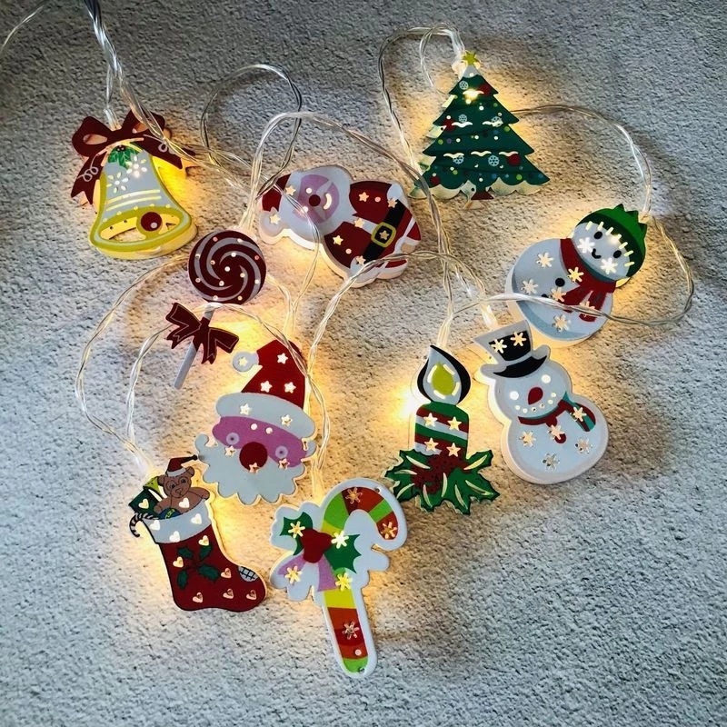Dây đèn LED 1.65m hình người tuyết/ông già noel/người tuyết trang trí tiệc cưới/năm mới