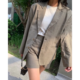 SET BLAZER CARO + QUẦN ĐÙI