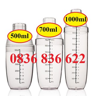 Bình lắc shaker nhựa 530ml - 700ml - 1000 ml loại tốt