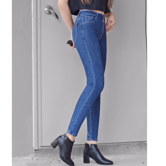 QUẦN JEANS DÀI NỮ LƯNG CAO