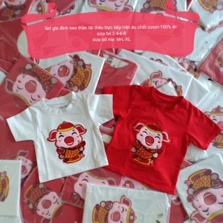Set áo heo thần tài gia đình bố ,mẹ ,con.