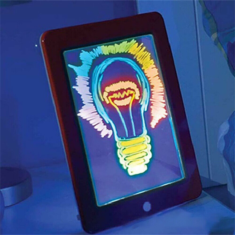 3D Magic Drawing Pad LED Light Glow Art Writing Puzzle Board Toys Gift for Kids