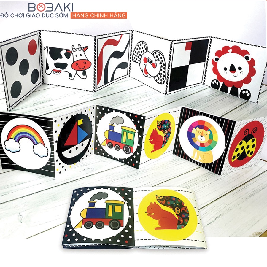 Kích thích thị giác cho trẻ sơ sinh thẻ ziczac montessori đồ chơi học liệu cho bé BOBAKI BK01