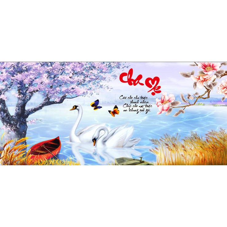 Tranh đính đá ABC cha mẹ. Kích Thước: 90cm x 45cm