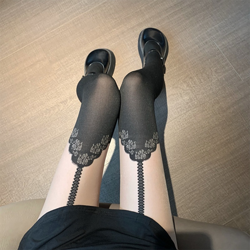 Tất Chân Dài Qua Gối Màu Đen Gợi Cảm Hóa Trang Nhân Vật Babydoll