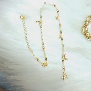 (Dùng tắm rửa không đen) Lắc Chân Kiểu Trăng Sao Hàng Nano Titanium Cao Cấp- Dùng bền bỉ tắm rửa không kiêng nước