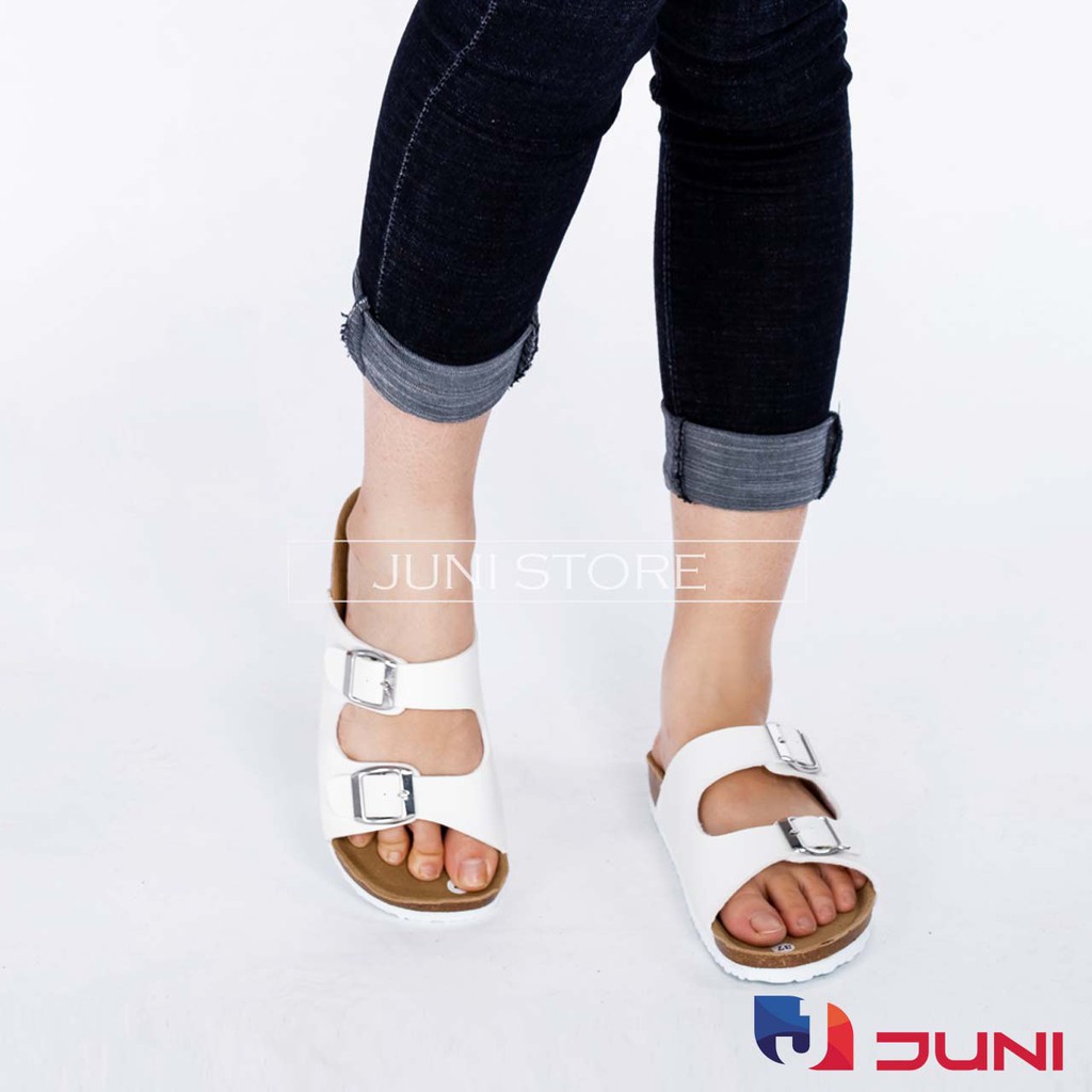 [DA PU-CHỐNG NƯỚC] PU01- Dép sandal quai ngang da PU, đế trấu Bioline - Xuất khẩu châu Âu - Juni Store