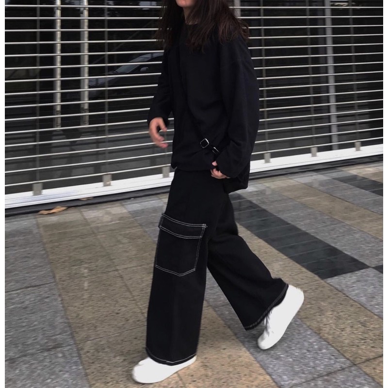 Quần cargo ống rộng (hình thật)