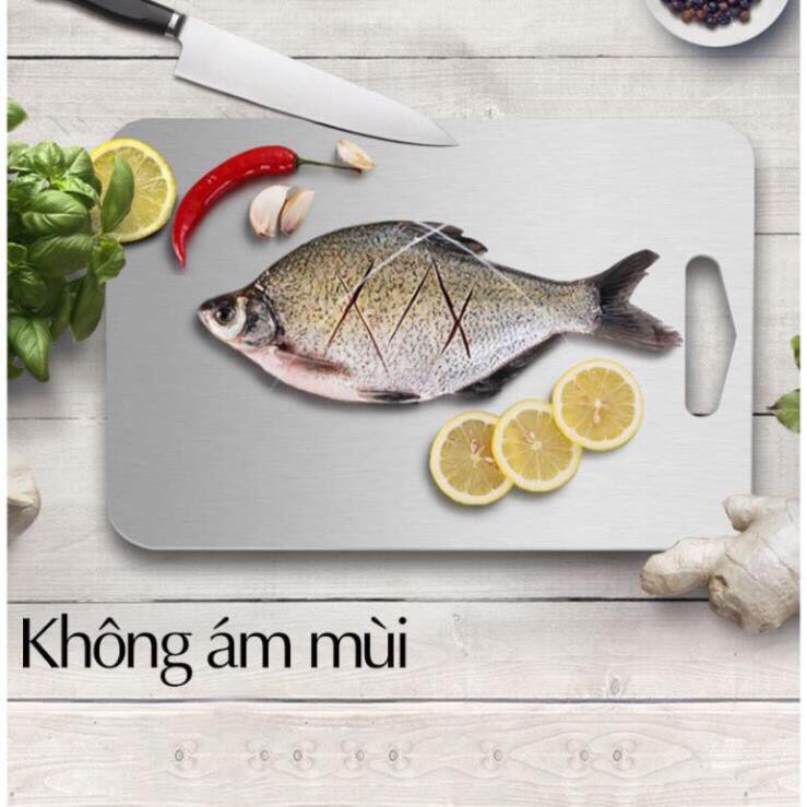 Thớt Inox 304 Kháng Khuẩn Cao Cấp 2 Mặt 33x23cm