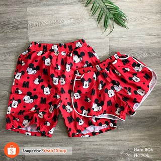 [Yeah1Shop]- Quần đôi đi biển Mickey (nam nữ)