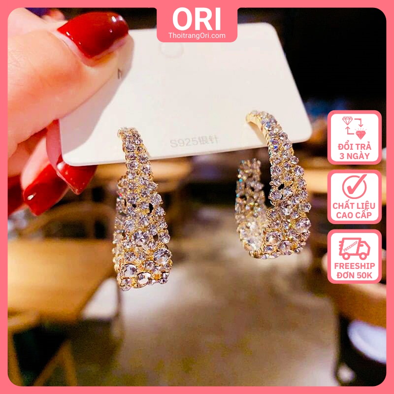 Bông tai đính đá Basic Ring ORI B353