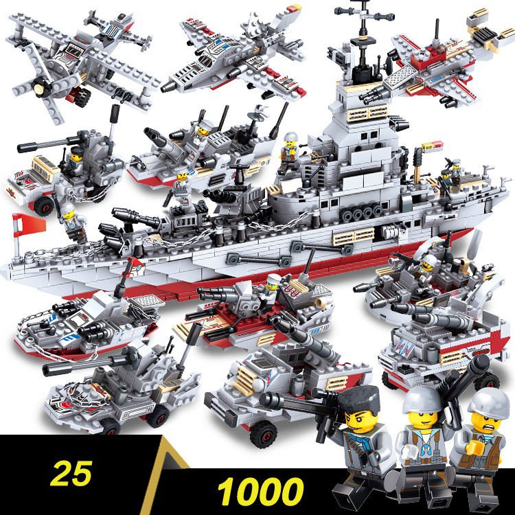 Đồ chơi lắp ráp cho bé xếp hình lego 1000 mảnh ghép bộ xếp hình chiến hạm thuyền tàu phát triển tư duy thông minh trẻ em