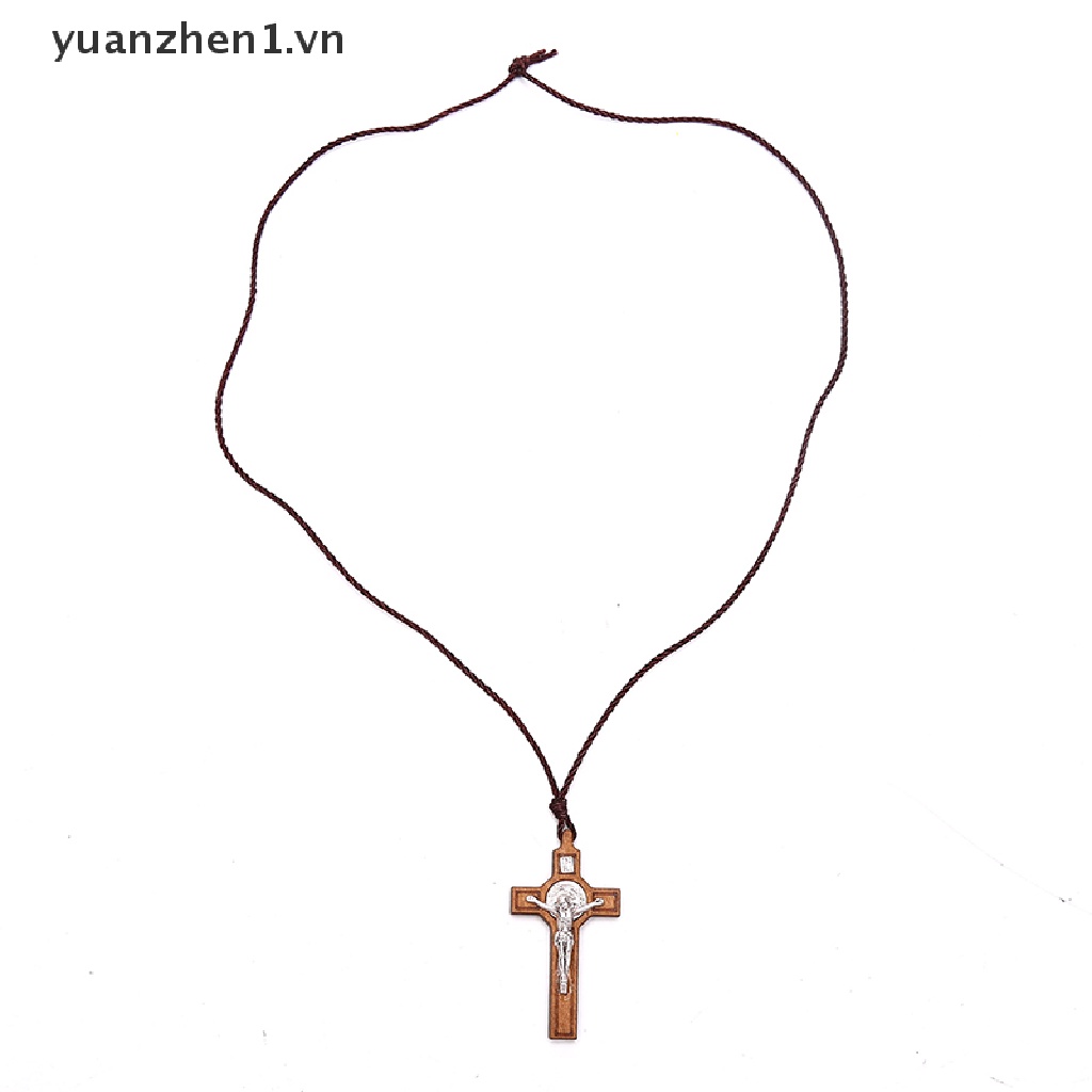 Vòng cổ Mặt Gỗ Hình Thánh Giá Phong Cách Retro
