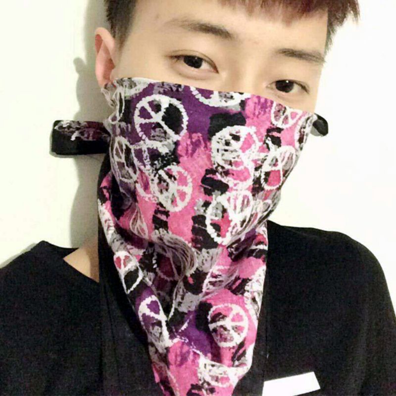 Whi Khăn Choàng Vuông Cotton Họa Tiết Hình Học Nhiều Màu Sắc Biểu Tượng Hòa Bình