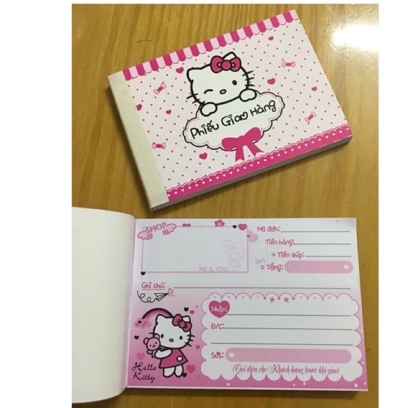 Hoá đơn bán hàng 100 trang (phiếu bán hàng, bill bán hàng) hello kitty