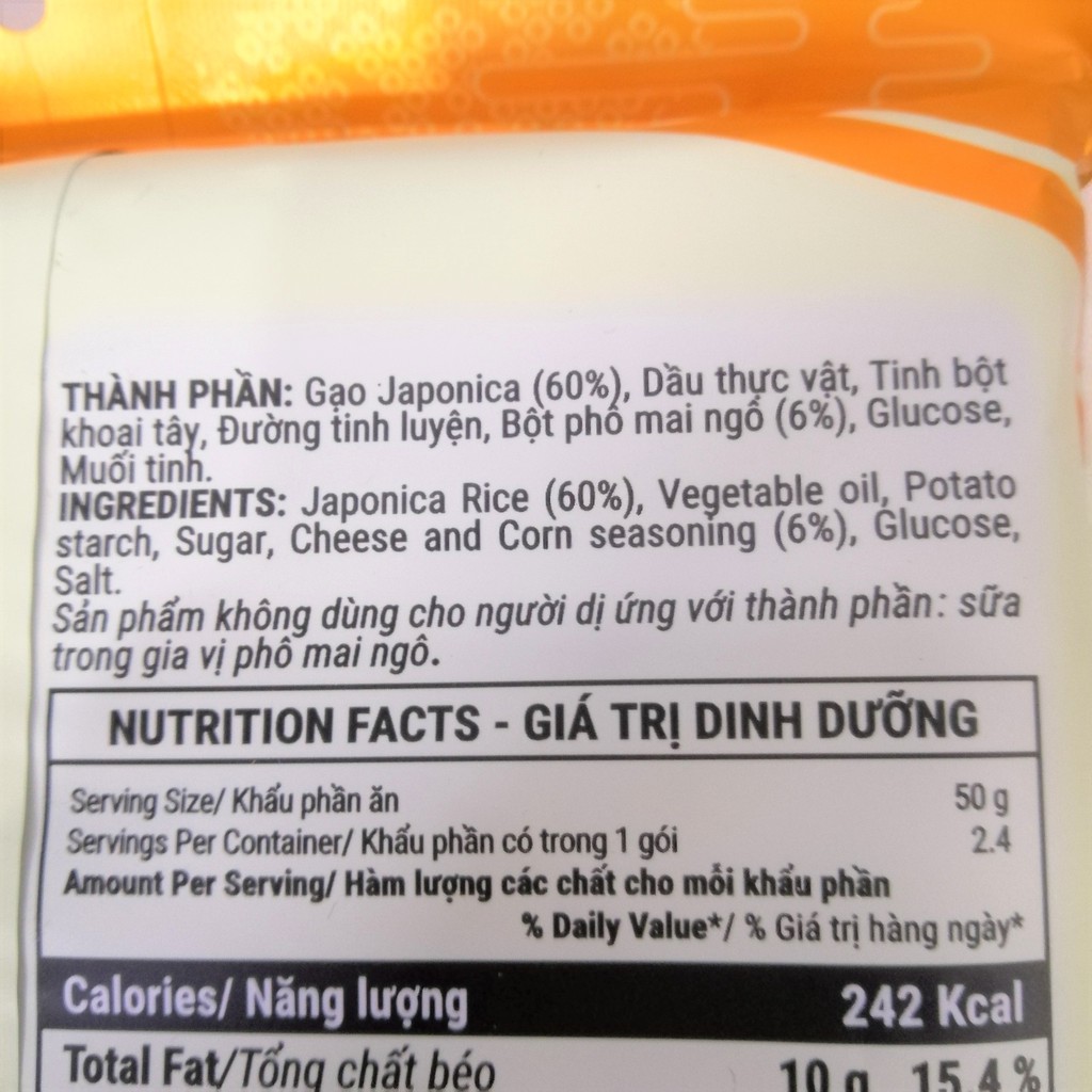 Bánh Gạo One One Vị Bắp Phômai (Gói 118g)