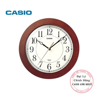 Mua Đồng hồ treo tường Casio IQ-126-5DF viền gỗ   kim trôi im lặng
