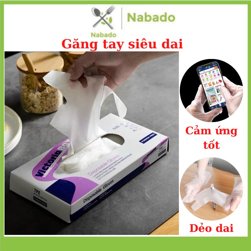 Găng tay siêu dai trong suốt hộp 100 găng tay cao cấp