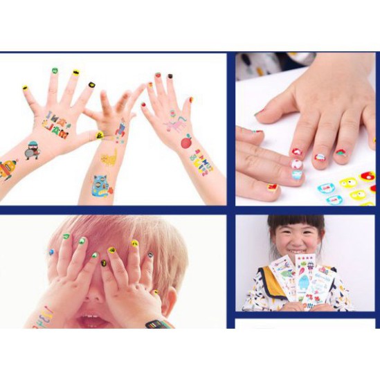 Bộ tatoo và nail stickers bộ hình xăm và miếng dán ngón tay