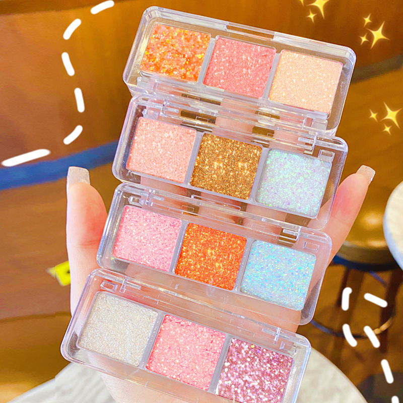 Phấn Mắt Bảng Phấn Mắt 3 Màu Ánh Ngọc Trai Lấp Lánh Chống Thấm Nước | BigBuy360 - bigbuy360.vn