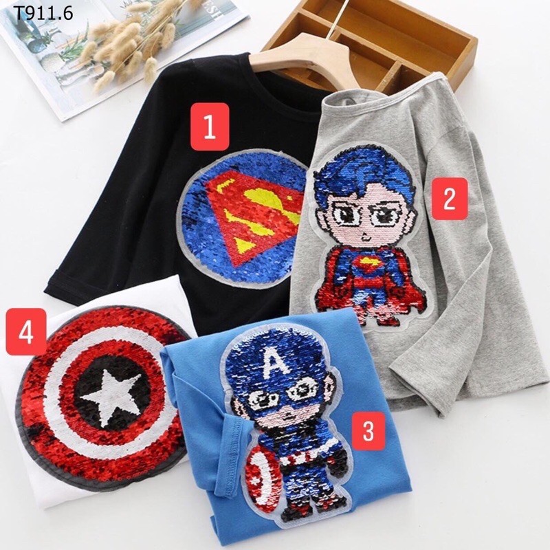 Áo Phông Dài Tay Bé Trai Biến Hình Siêu nhân