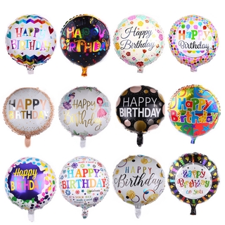 Bong bóng lá nhôm bơm khí heli trang trí tiệc sinh nhật bé họa tiết chữ Happy Birthday