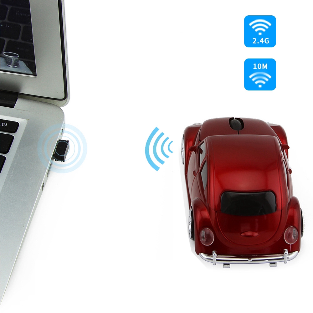 CHUYI Wireless Car Mouse MINI Beetle 2.4G Gifts Mouse Optical USB Cool 3D Ergonomic Cordless Light Mice For Laptop PC