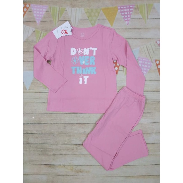 Bộ mặc nhà cotton dài tay bé gái Canifa