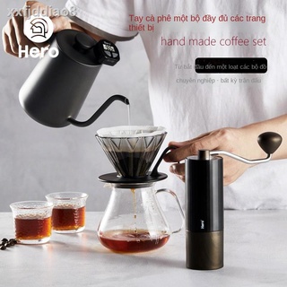 HOT- [ Ảnh thật ]Bộ máy pha cà phê Hero hand, xay cầm tay, bình miệng hẹp bằng thép không gỉ, cốc lọc sứ thủy tinh