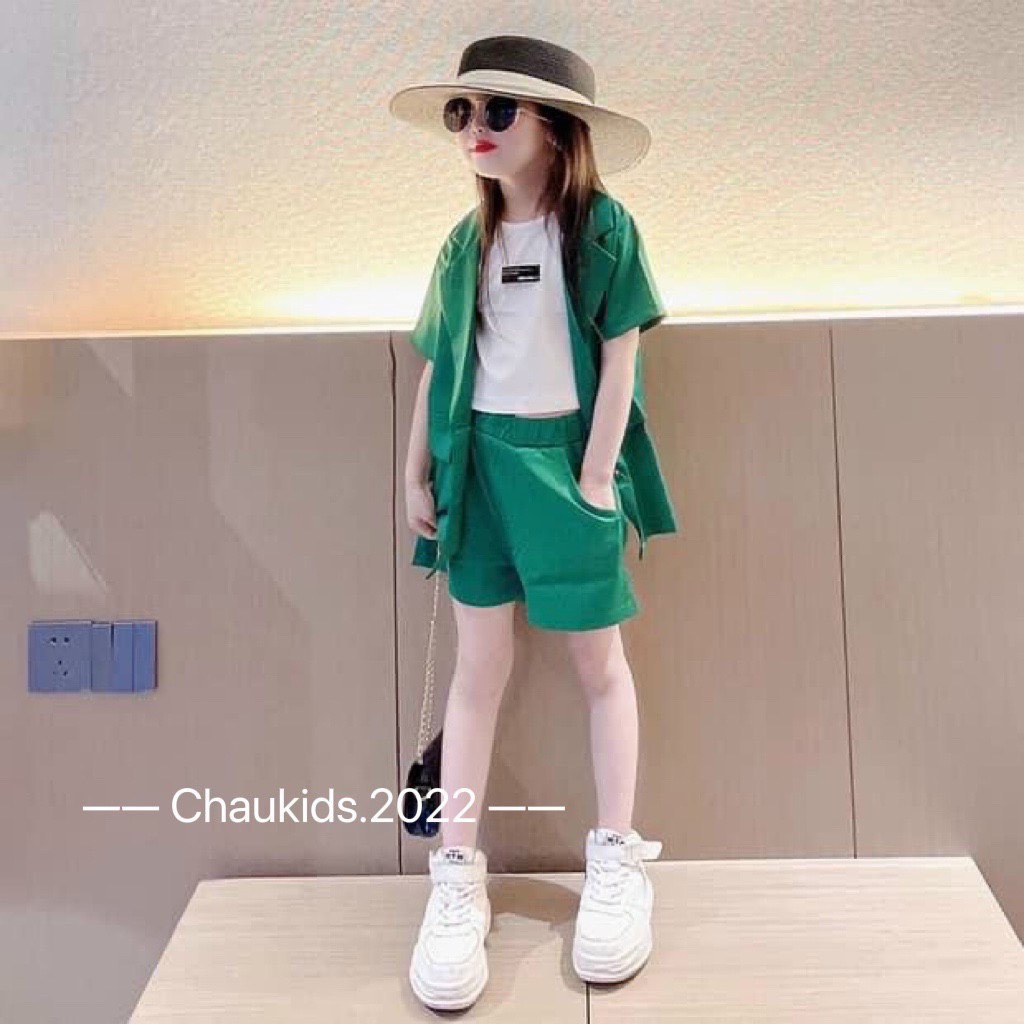 Bộ 3 chi tiết cho bé gái 10-25kg/ set Vest 3 chi tiết ngắn tay cho bé