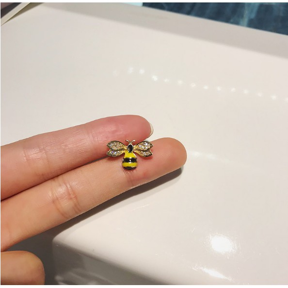 Bông tai Bạc 925 Phong Cách Hàn Quốc - BEE xinh xắn ( Cao Cấp )- ẢNH CHỤP THẬT