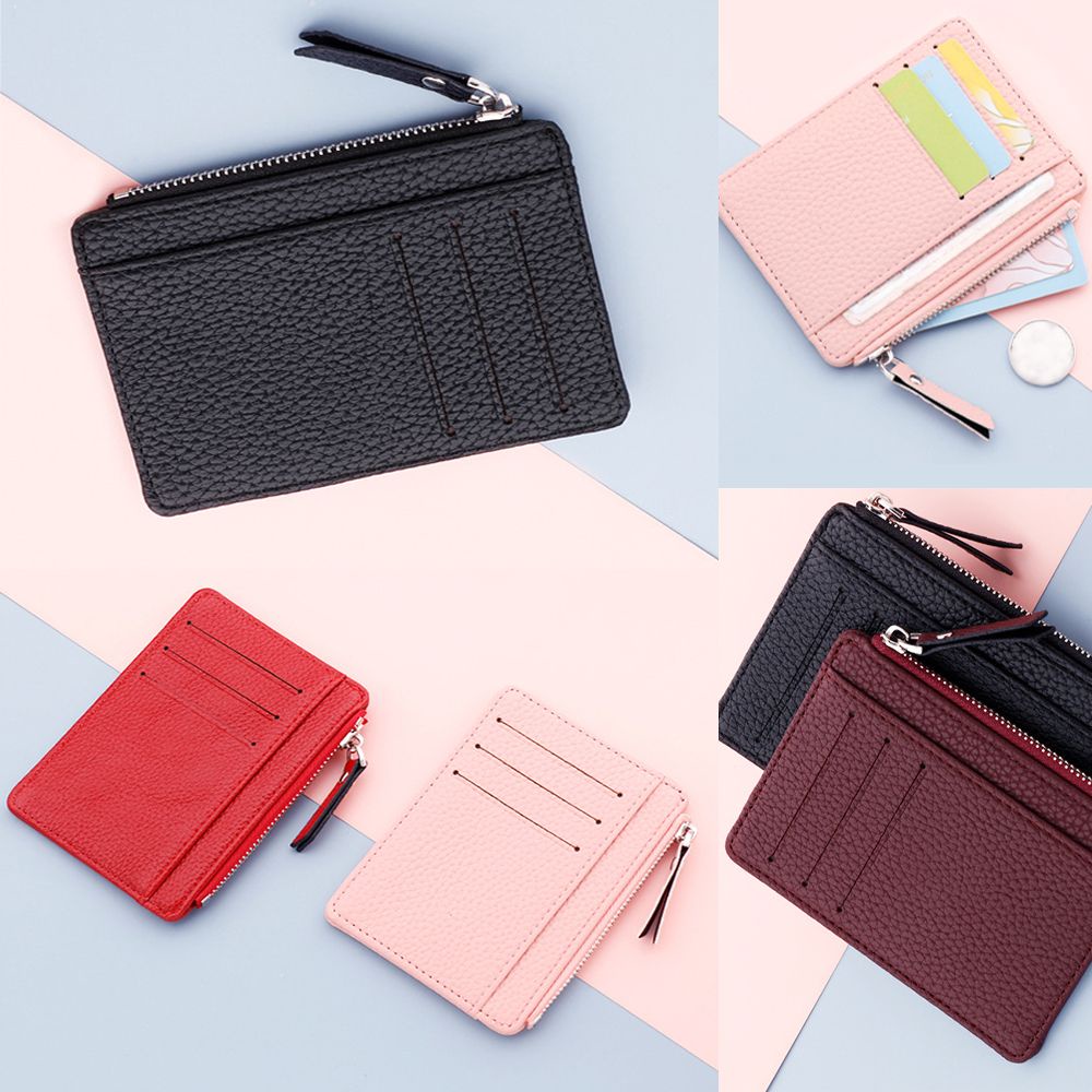 Ví da PU đựng thẻ thiết kế dễ thương chất lượng cao tùy chọn màu sắc