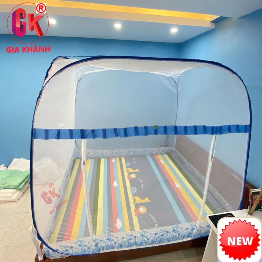 (rẻ vô địch) Màn chụp tự bung đỉnh vuông có chân viền vải lụa cao cấp - Thương hiệu Gia Khánh. Bảo hành 12 tháng