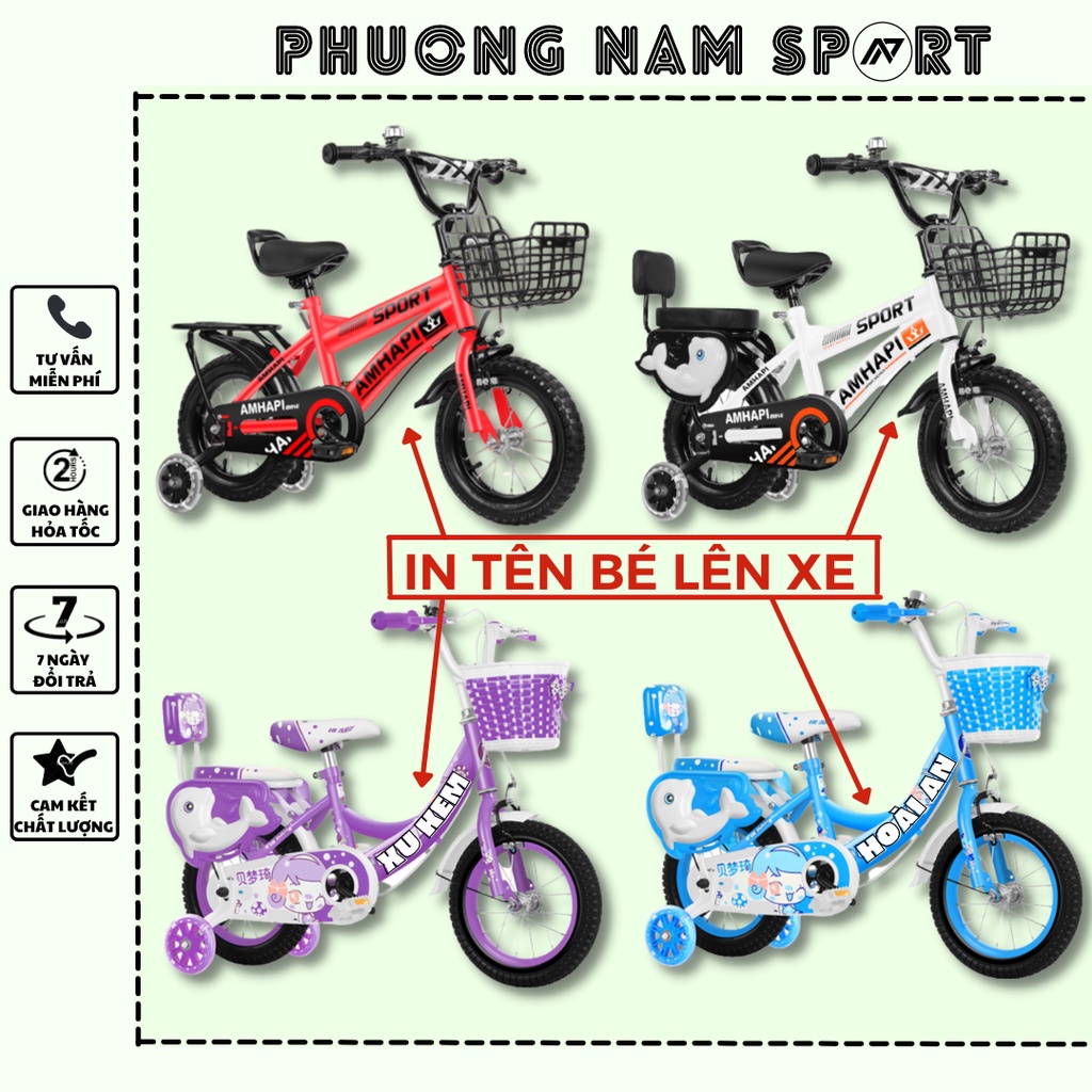 Xe Đạp Trẻ Em Thể Thao Chính Hãng ZRONG Cho Bé Từ 3 Đến 8 Tuổi - Khung Thép, Vành Nhôm Cao Cấp Full Hộp