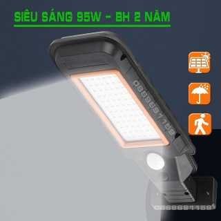 Đèn năng lượng mặt trời sân vườn siêu sáng 95w chống bão | BH 2 năm