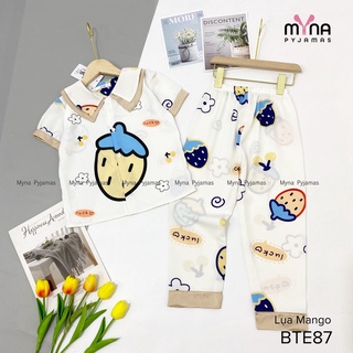 Bộ đồ ngủ trẻ em cộc dài chất lụa mango mịn mát in hình siêu cute