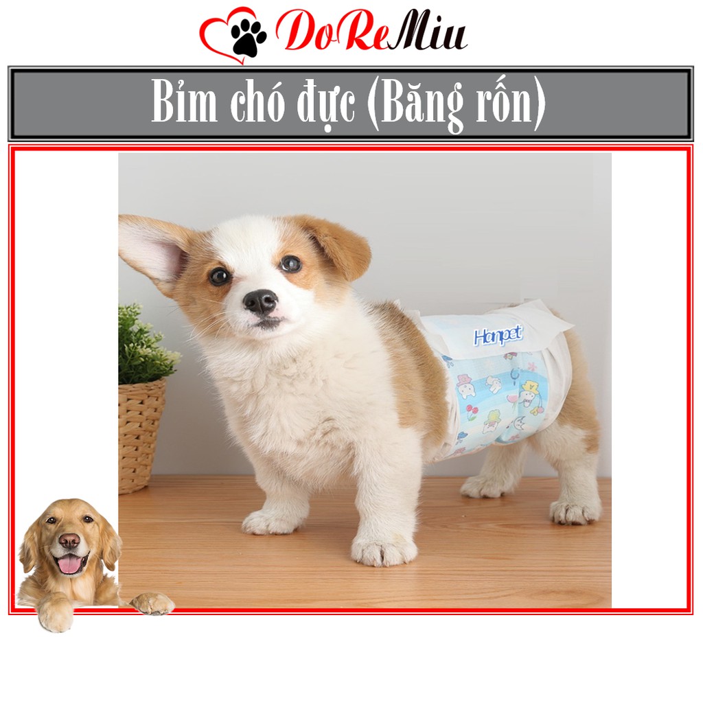 Doremiu - Tã bỉm chó đực (Bịch 10 miếng) dạng băng rốn