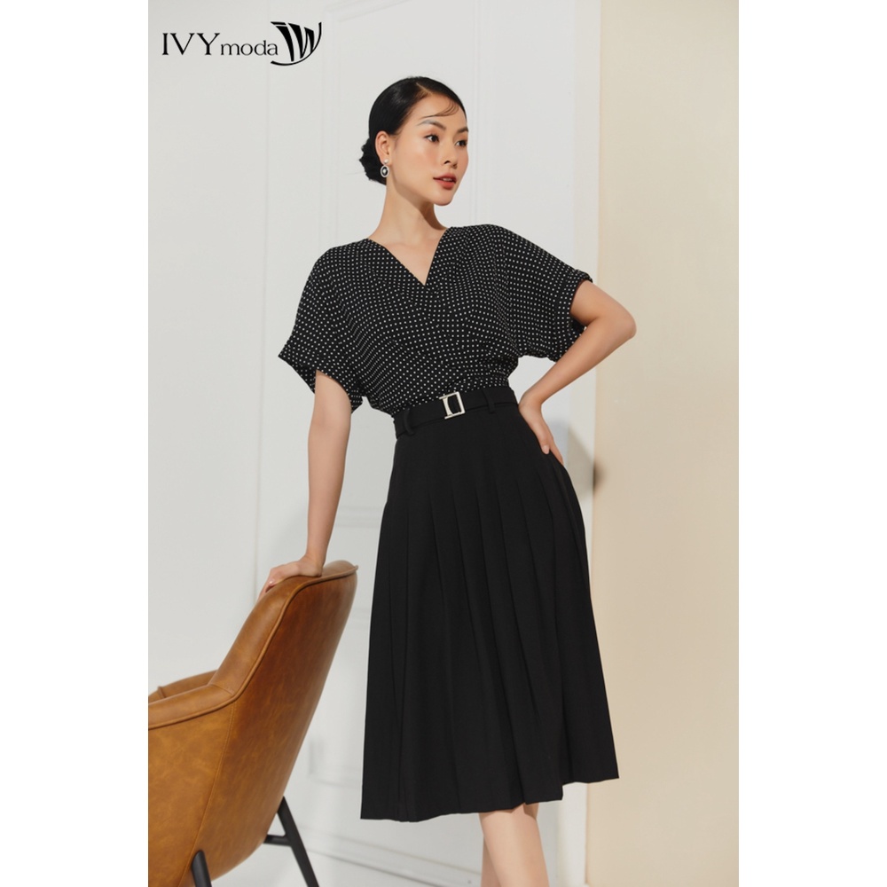 Áo sơ mi nữ cổ V IVY moda MS 16M6692