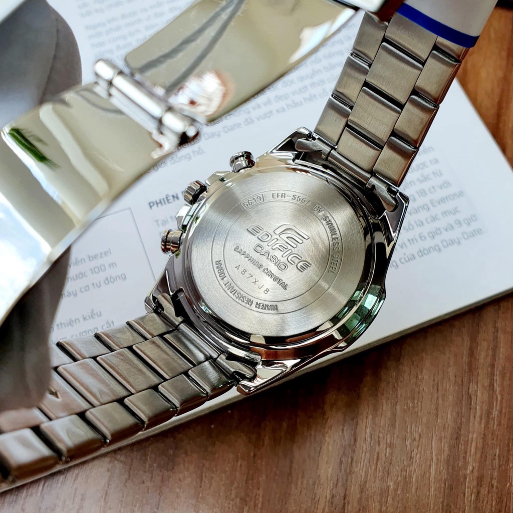 Đồng hồ nam Casio Edifice EFR-S567D-1A - Mặt kính sapphire