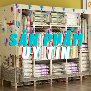 Tủ vải khung gỗ 2 buồng 4 ngăn / 3 buồng 6 ngăn / 4 buồng 8 ngăn