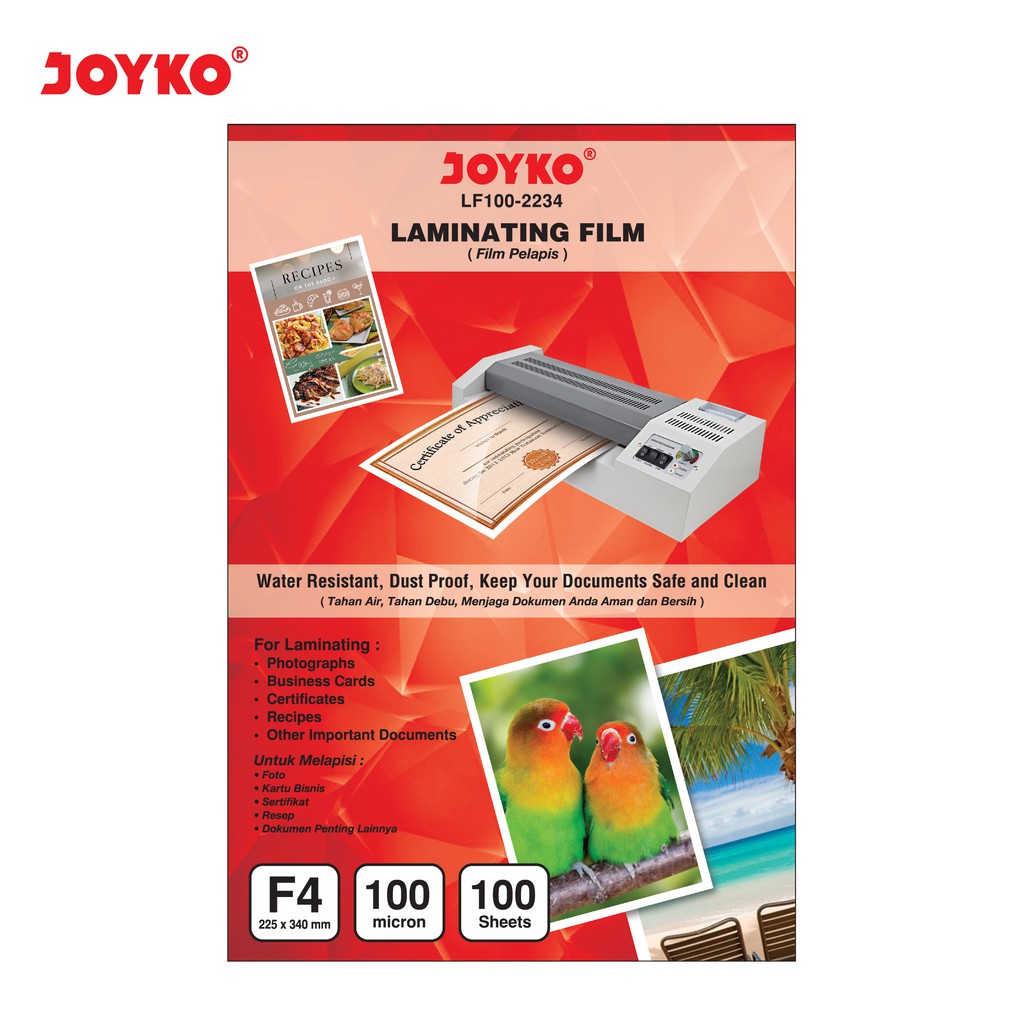 Phim Dán Bằng Nhựa Laminating Joyko Lf100-2234 - F4