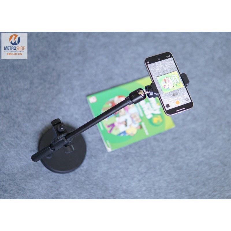 Giá đỡ điện thoại chụp ảnh quay video ,dạy học ,review từ trên xuống tùy chỉnh linh hoạt(không kèm đèn)