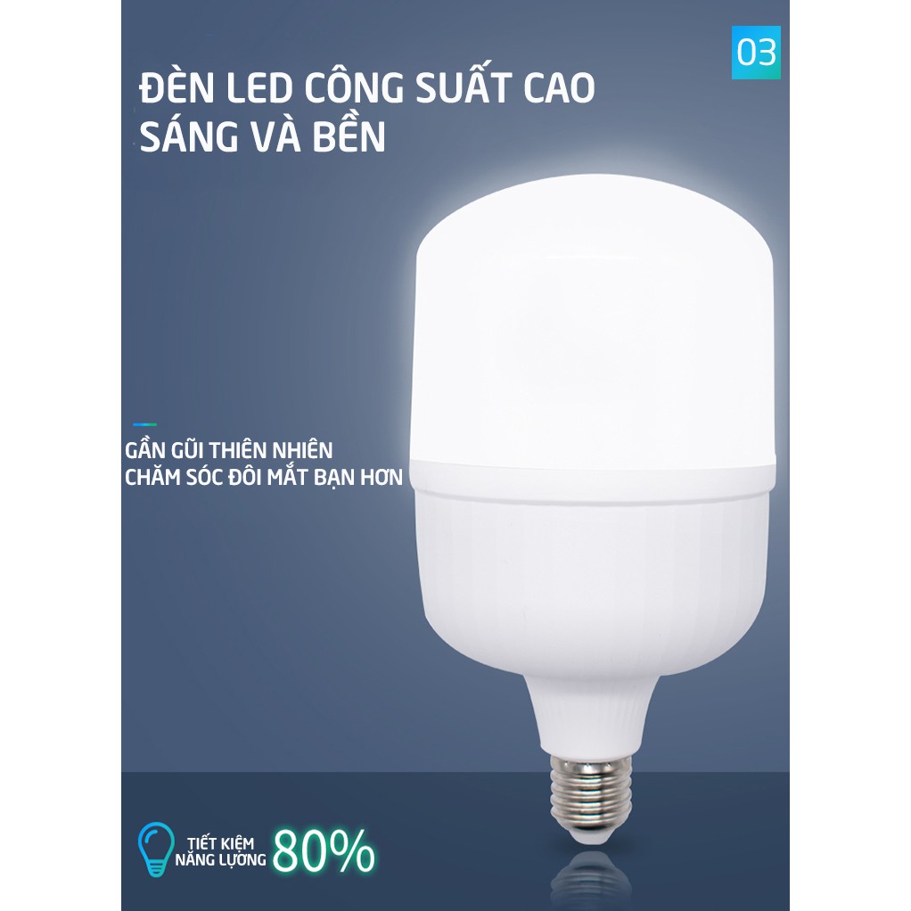 ⚡️SIÊU RẺ⚡️ Bóng đèn Led trụ 10W-15W-20W-30W-45W-65W siêu sáng, siêu to, siêu tiết kiệm điện E27