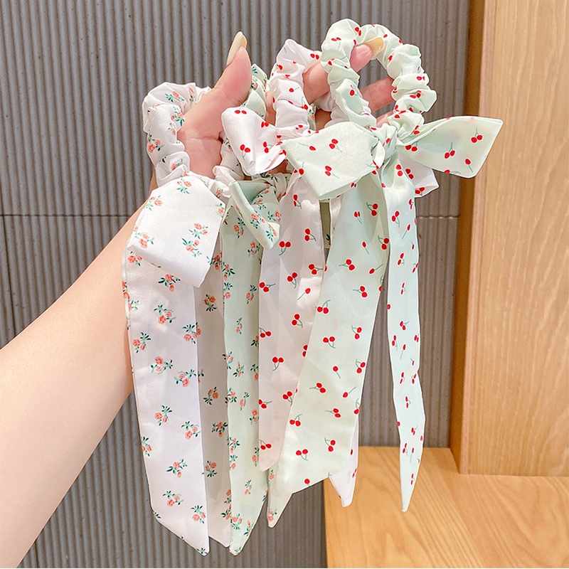 Dây Cột Tóc Cao Su Đính Nơ Vải Đơn Giản Thời Trang