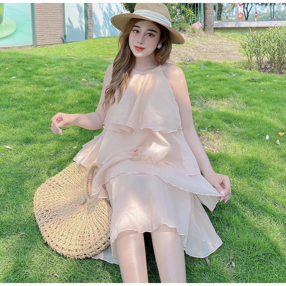Váy yếm tầng voan lụa