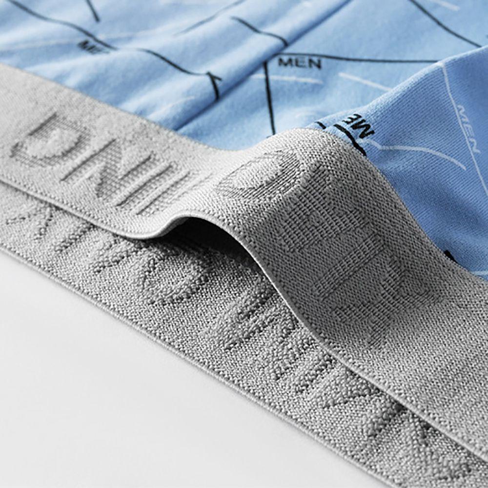 Quần Lót Boxer Lưng Vừa Vải Lụa Sữa Mỏng Thoáng Khí In Chữ Cá Tính Cho Nam