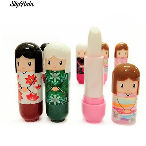 Son dưỡng môi trong suốt dưỡng ẩm tái tạo môi thiết kế vỏ son hình búp bê Nhật Bản độc đáo