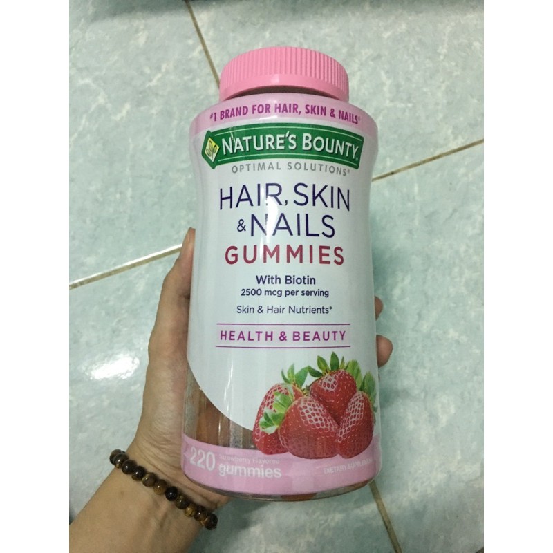 Viên uống hỗ trợ tóc dày, móng khoẻ và da đẹp Nature’s Bounty Hair, Skin, Nails