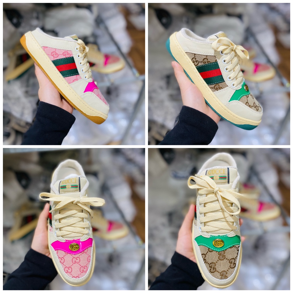 Sục nữ Gucci Sơn Tùng màu hồng, giày sneaker nữ sục Gucci_Sơn Tùng hồng đầy đủ bill box