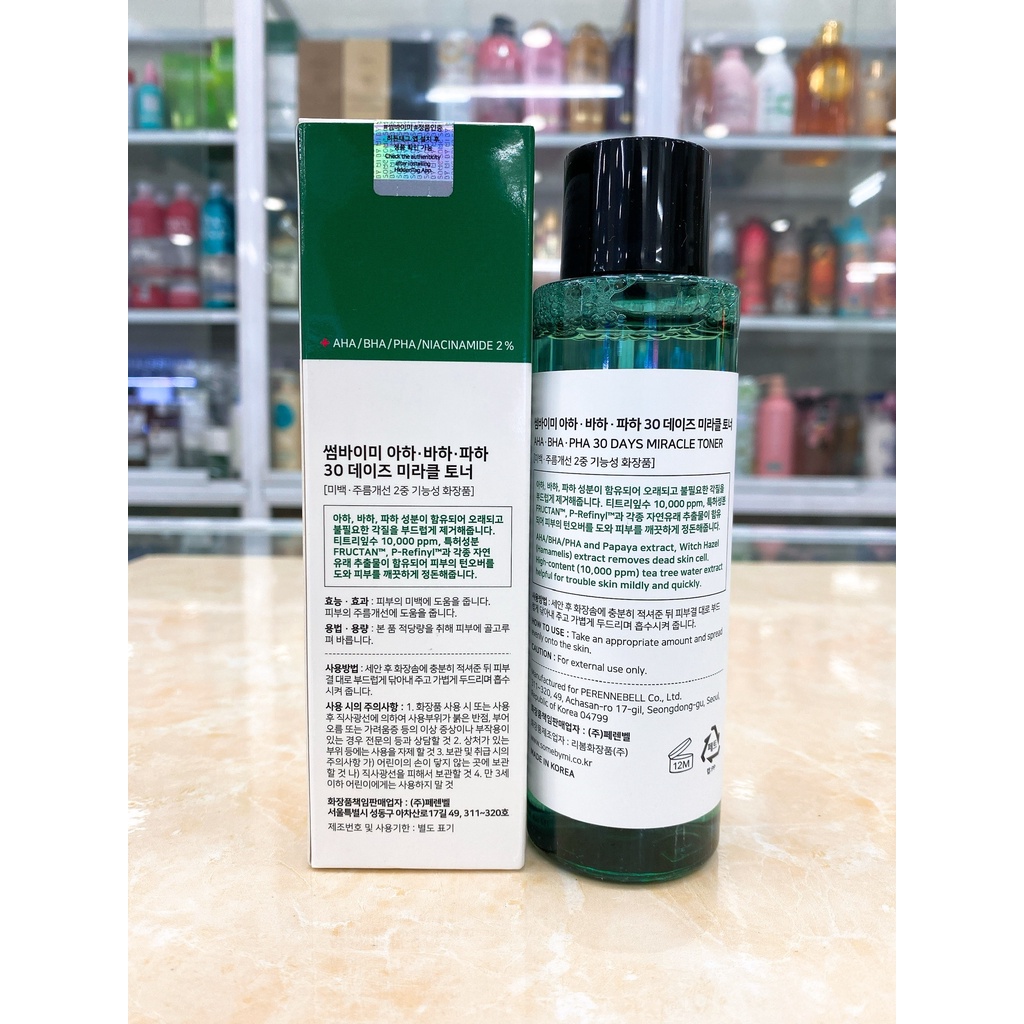 Nước Hoa Hồng SOME BY MI AHA-BHA-PHA 30 Days Miracle Toner Hàn Quốc 150ml